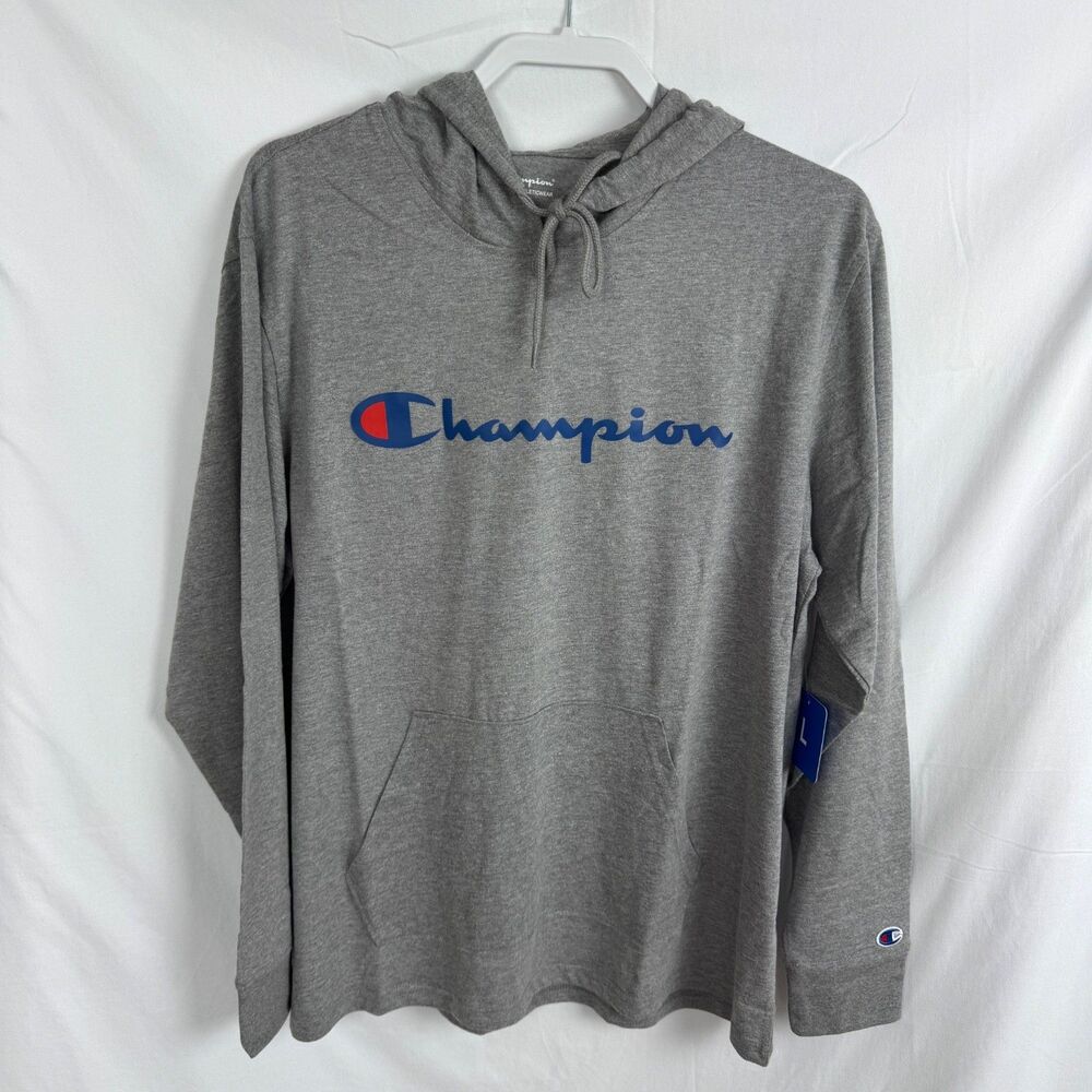 Champion Men's Hoodie Sweatshirt Style Shirt Size Large Gray NEW
